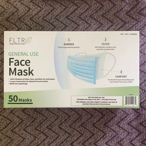 50 blue face masks- new 3 layer construction